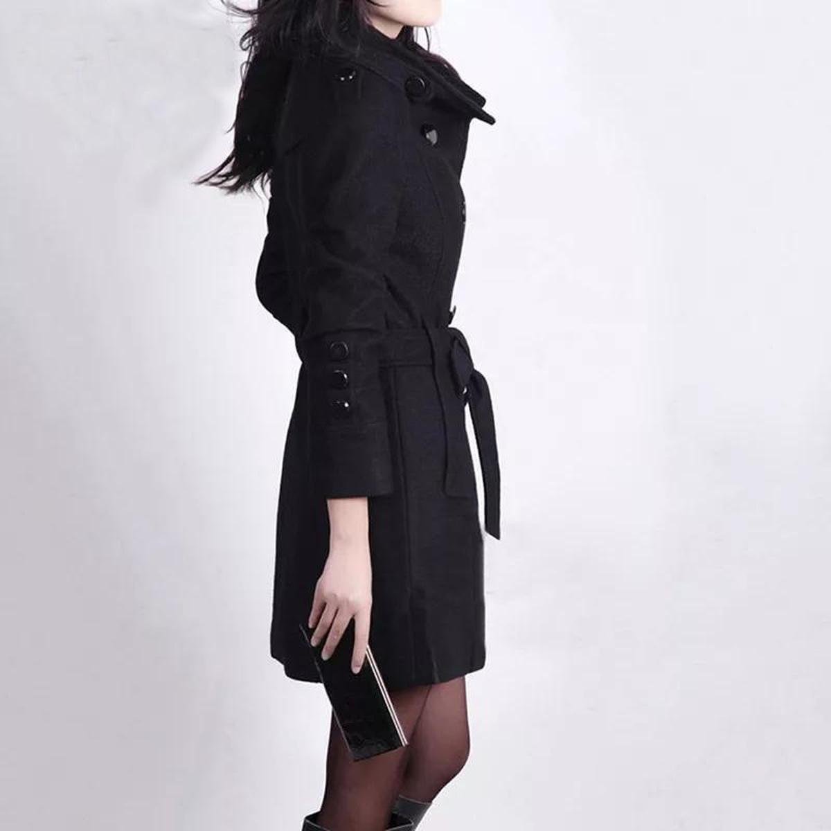 Dames Klassieke Trenchcoat Met Verstelbare Ceintuur
