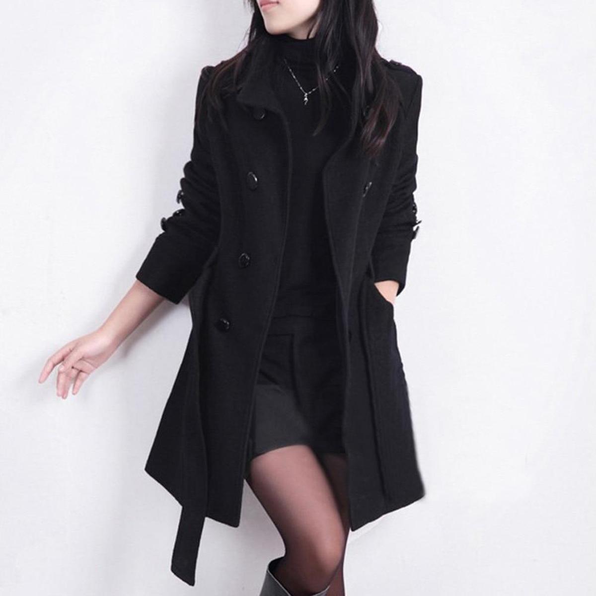 Dames Klassieke Trenchcoat Met Verstelbare Ceintuur