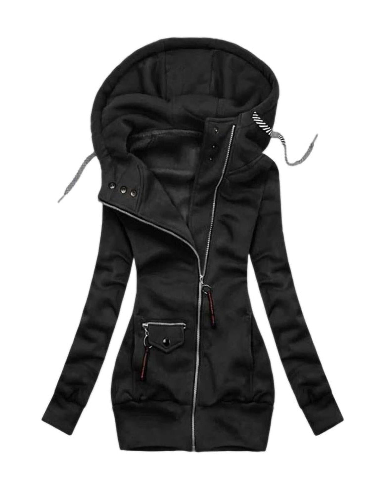 Dames Lange Hoodie Met Verstelbare Capuchon En Elastische Manchetten