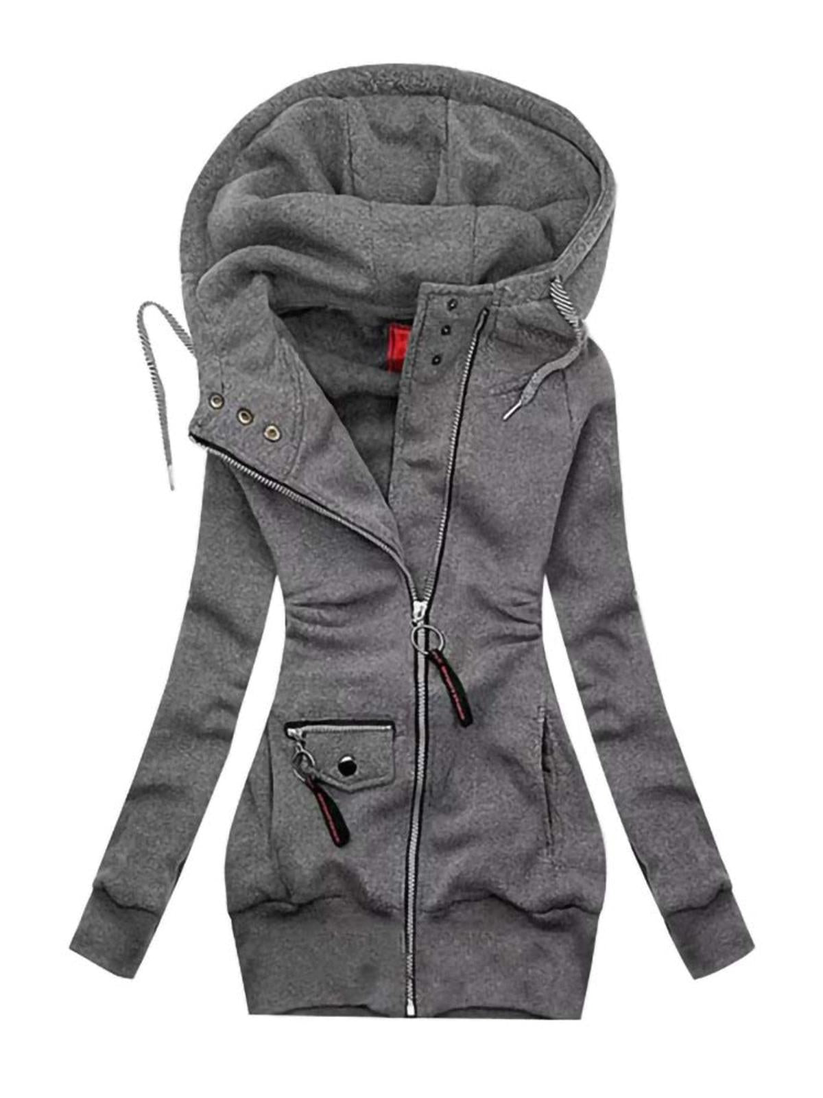 Dames Lange Hoodie Met Verstelbare Capuchon En Elastische Manchetten