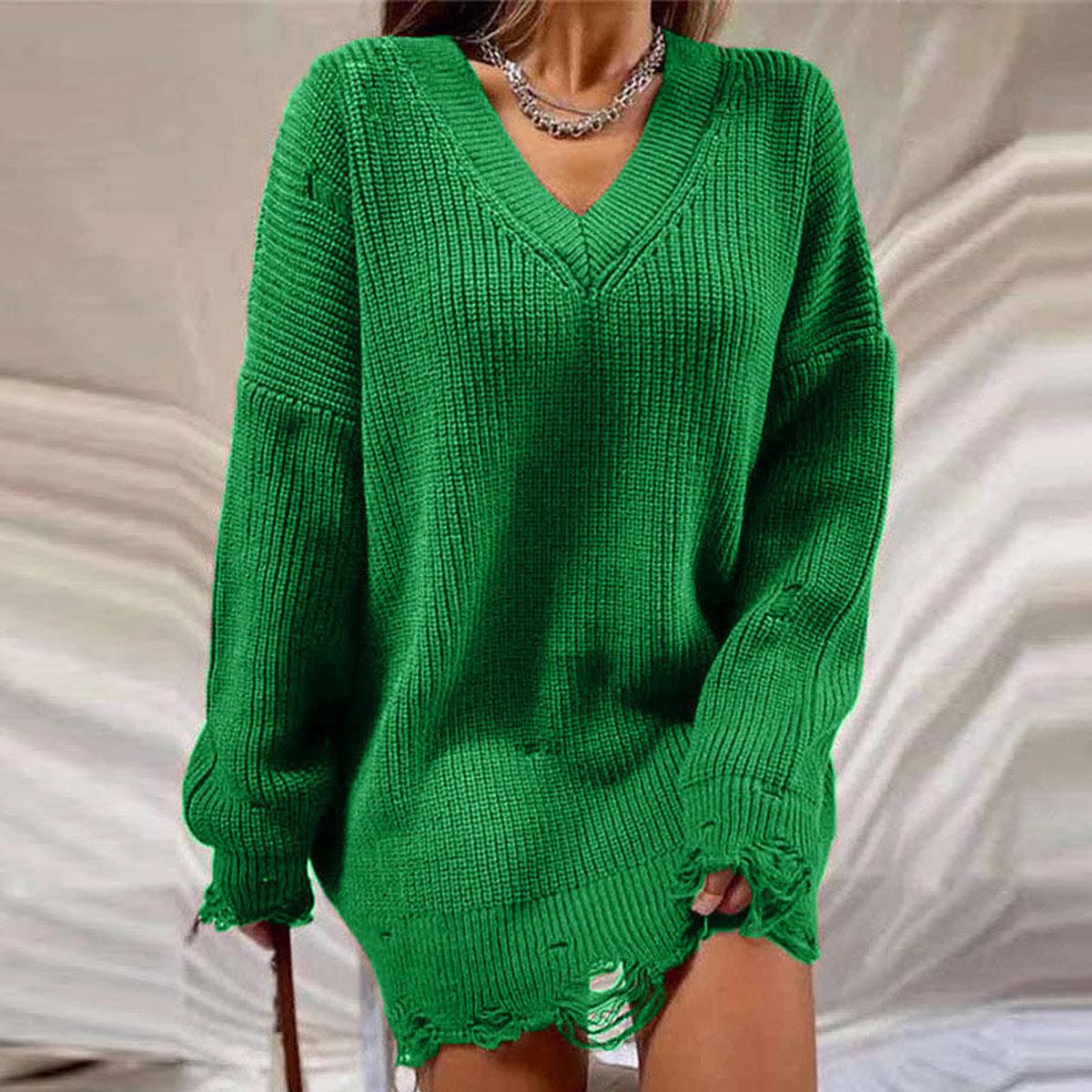 Dames Losse Pasvorm Pullover Jurk