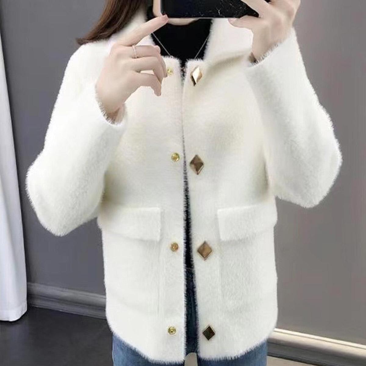 Dames Luxe Vachtjack Met Getailleerde Pasvorm