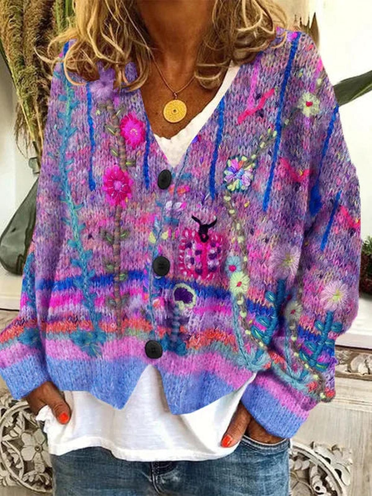 Dames Retro Cardigan met Uniek Elegant Ontwerp
