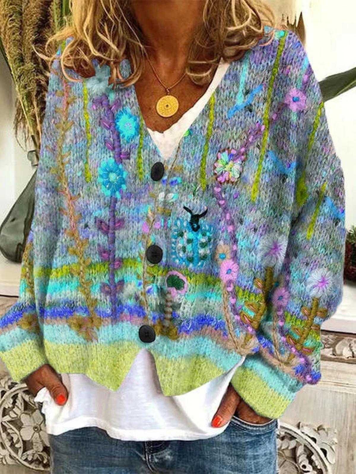 Dames Retro Cardigan met Uniek Elegant Ontwerp