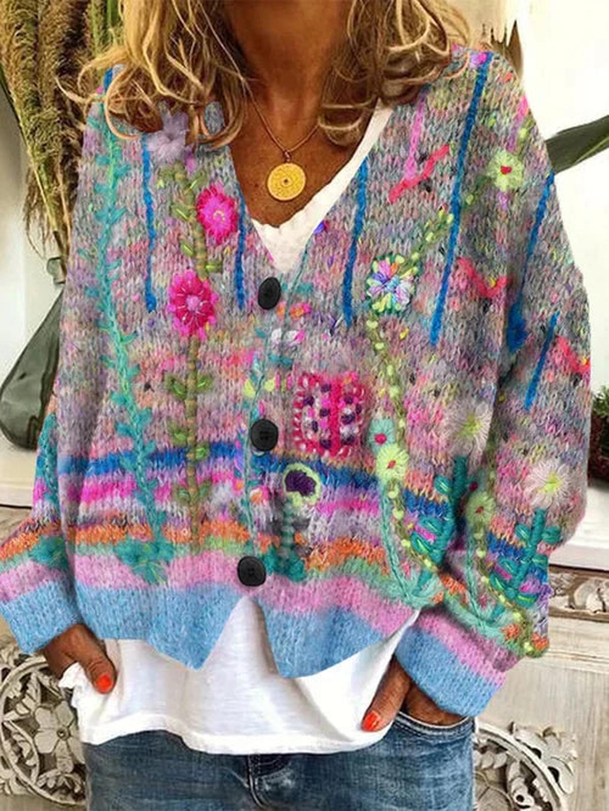Dames Retro Cardigan met Uniek Elegant Ontwerp