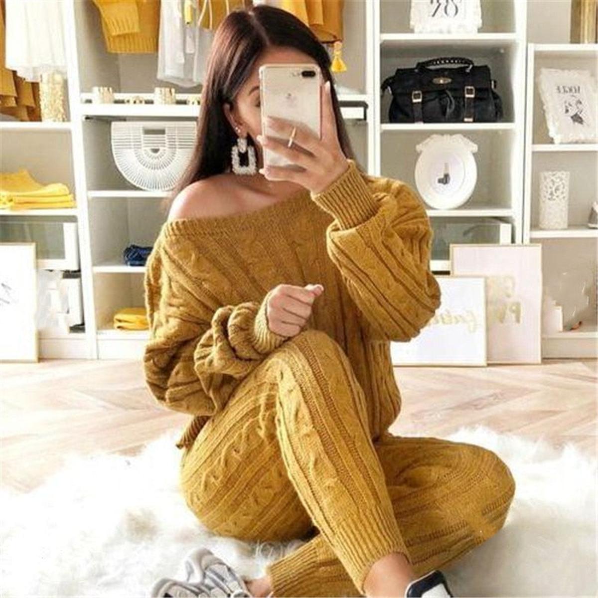 Dames Set Met Trui En Broek Voor Comfortabele En Stijlvolle Outfits