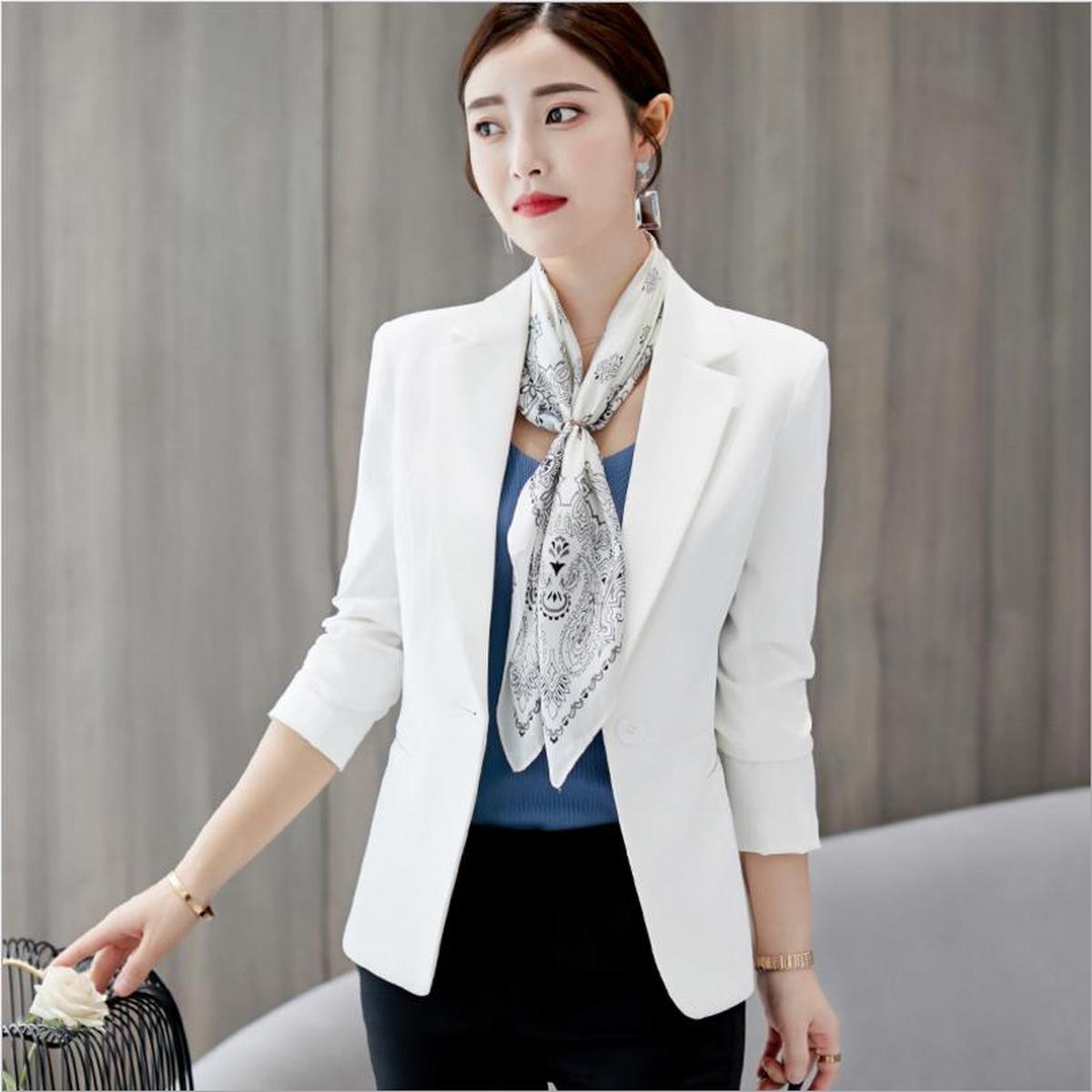 Dames Slank Passende Lange Mouwen Blazer Jas
