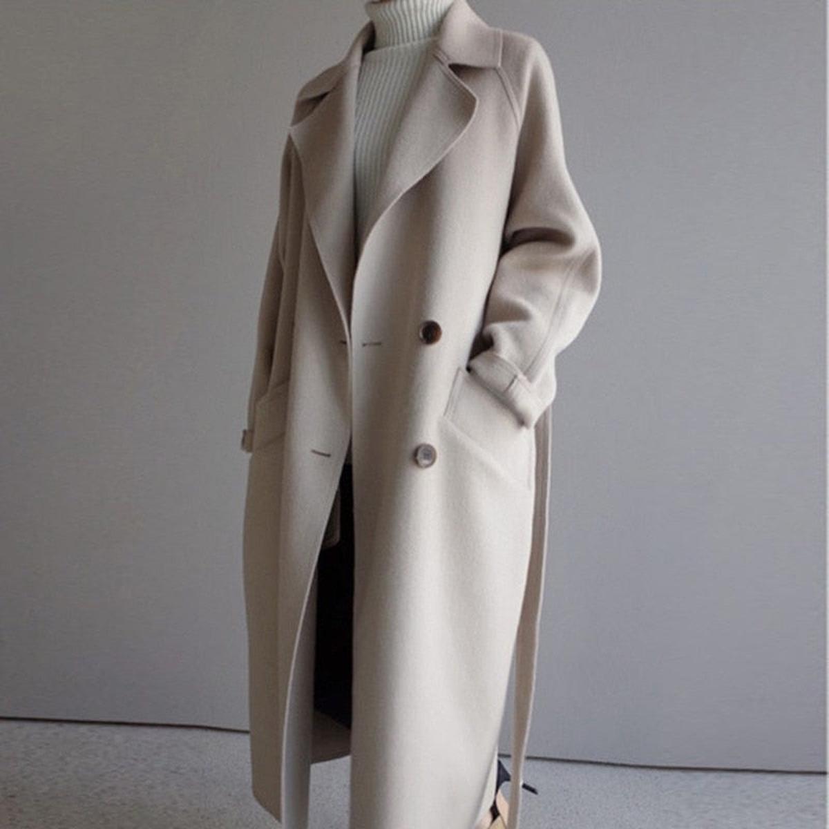 Dames Tijdloze Getailleerde Trenchcoat Met Ceintuur