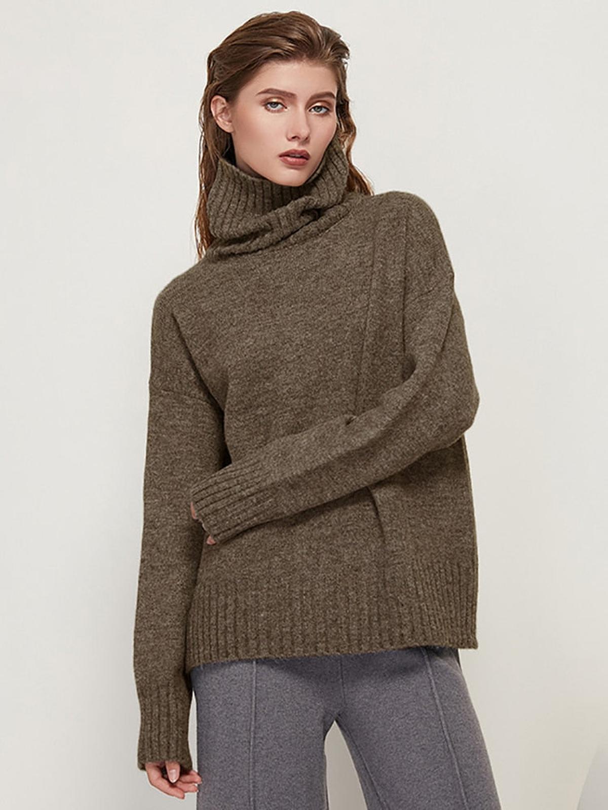 Dames Turtleneck Trui Regular Fit Van Premium Stof