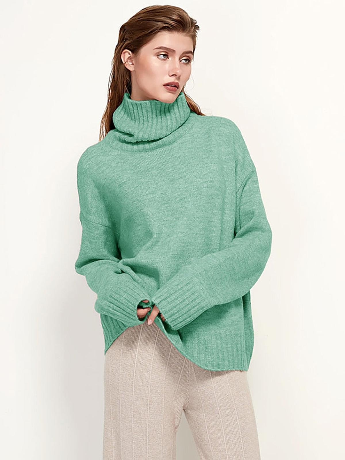 Dames Turtleneck Trui Regular Fit Van Premium Stof