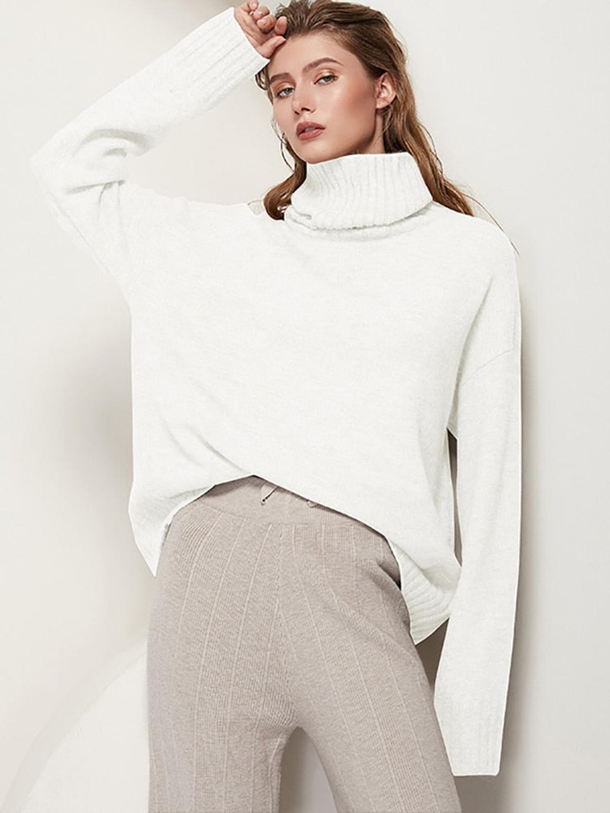 Dames Turtleneck Trui Regular Fit Van Premium Stof