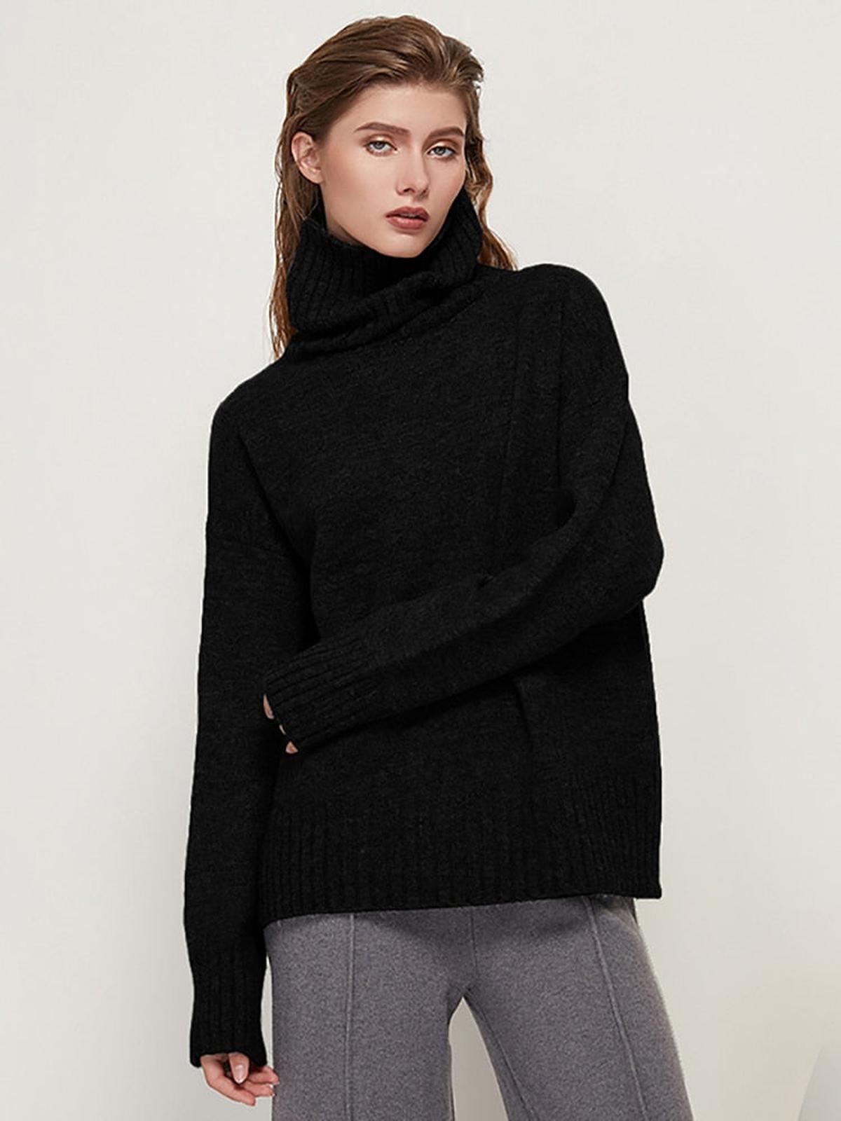 Dames Turtleneck Trui Regular Fit Van Premium Stof