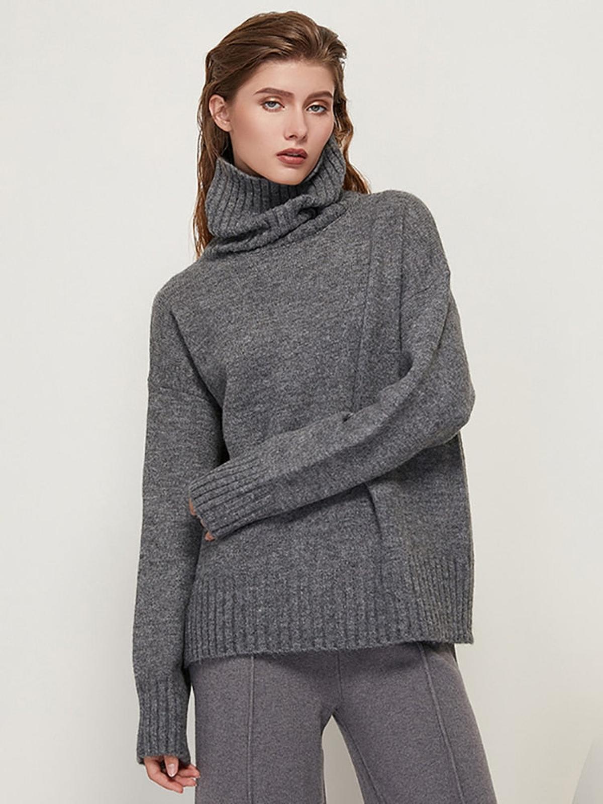 Dames Turtleneck Trui Regular Fit Van Premium Stof