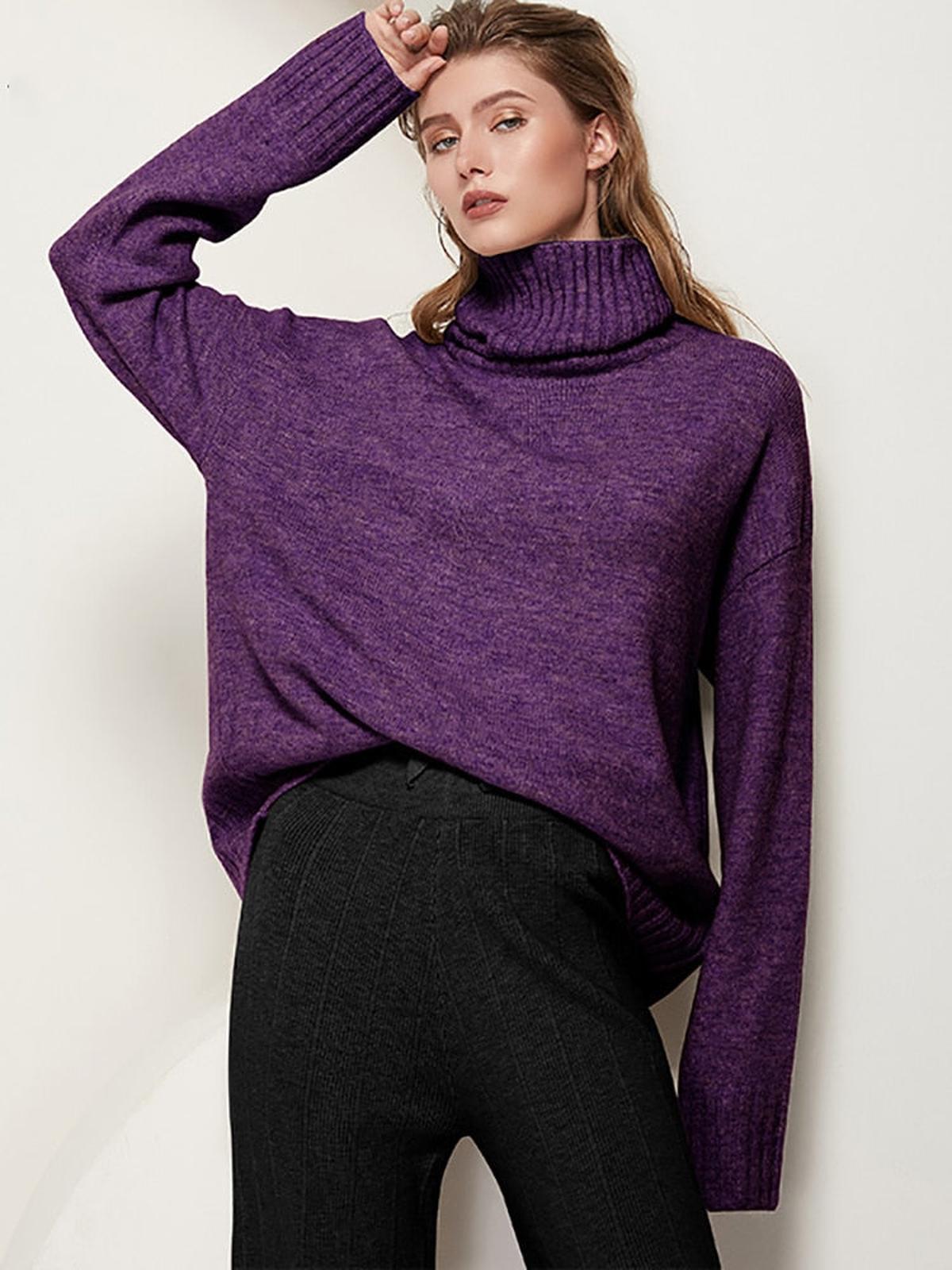 Dames Turtleneck Trui Regular Fit Van Premium Stof