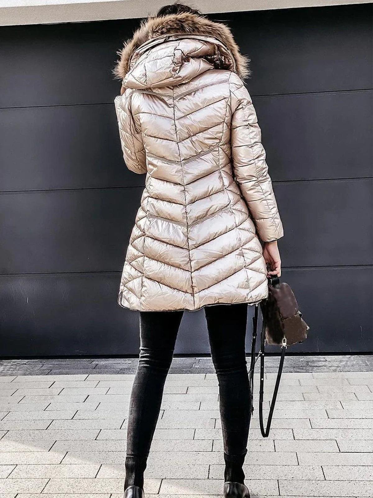 Dames Winterjas Met Luxe Bontkraag En Donsisolatie