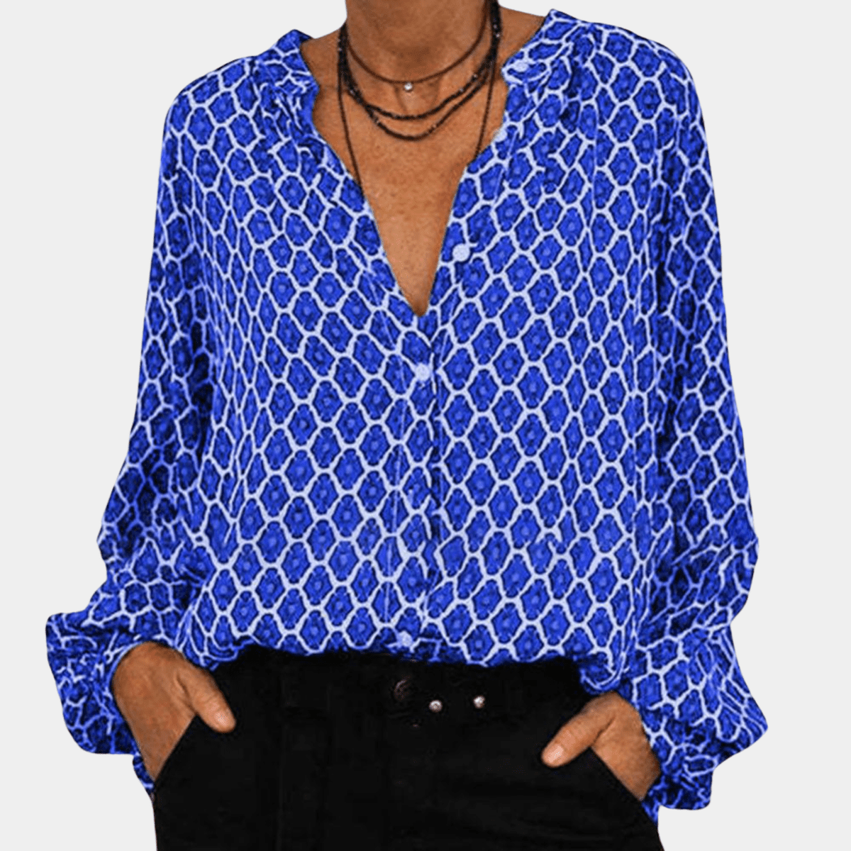 Dames Lichte Ademend Blouse met Knopen - Harlett