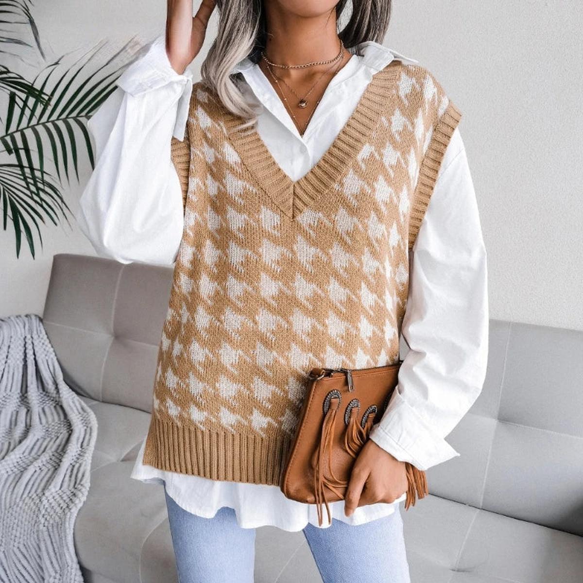 Dames Mouwloos Geruit Vest Top Voor Laagjes Draagcomfort - Harlett