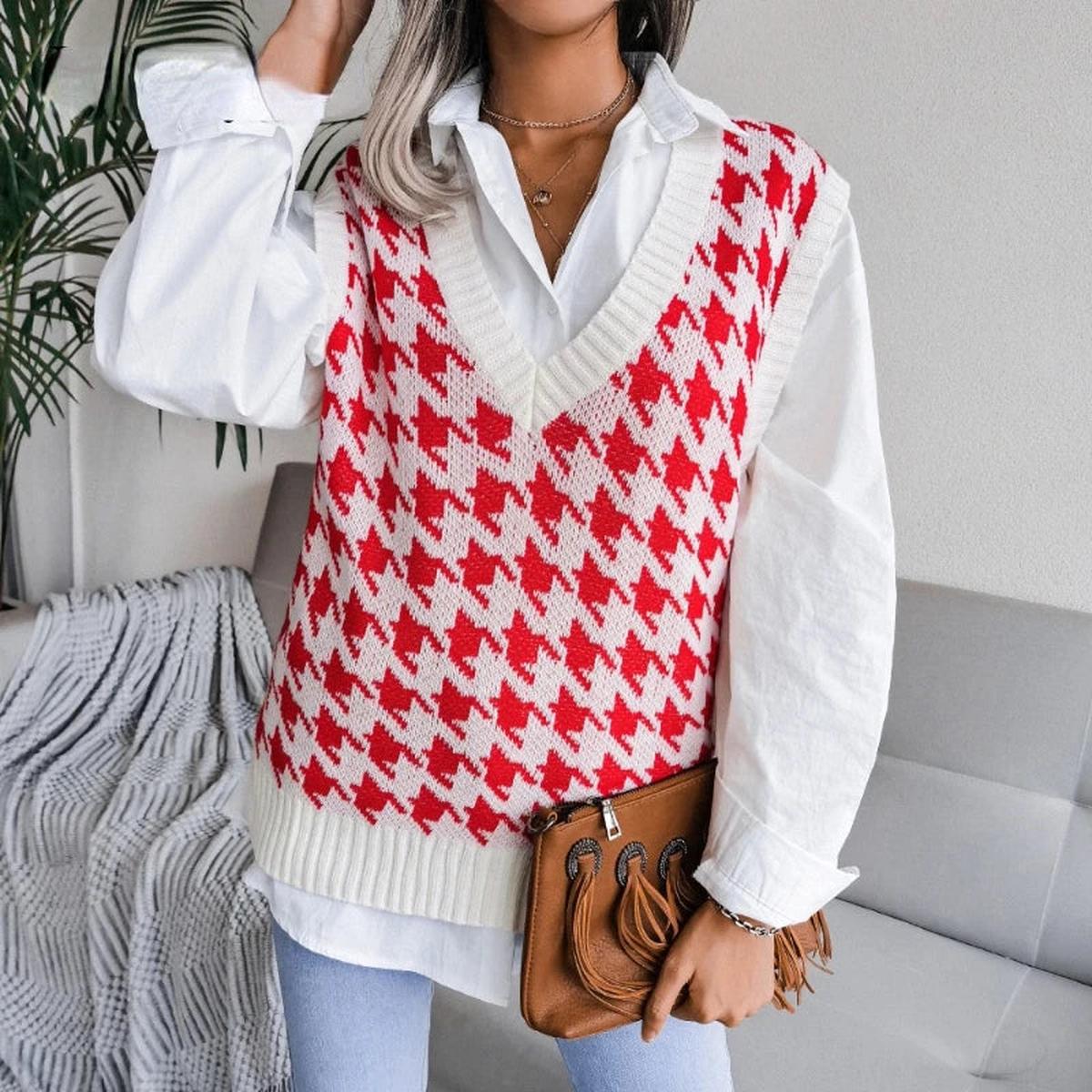 Dames Mouwloos Geruit Vest Top Voor Laagjes Draagcomfort - Harlett