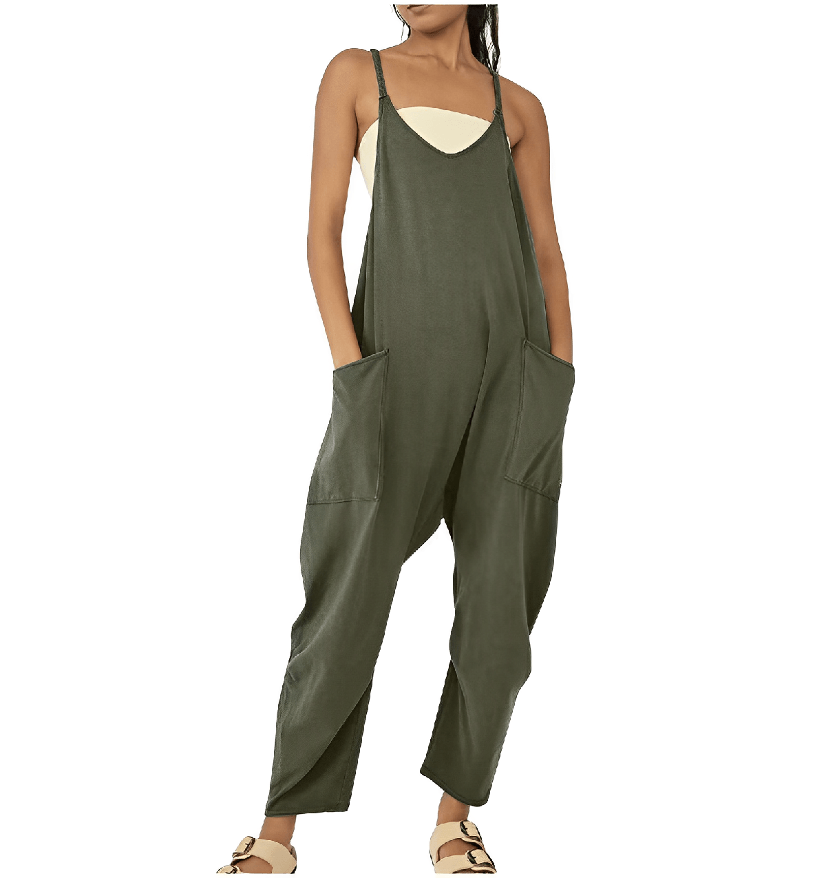 Dames Mouwloze Casual Jumpsuit met Zakjes - Harlett