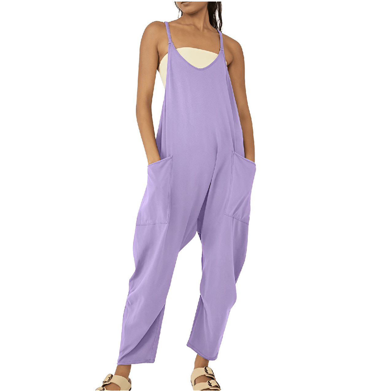 Dames Mouwloze Casual Jumpsuit met Zakjes - Harlett