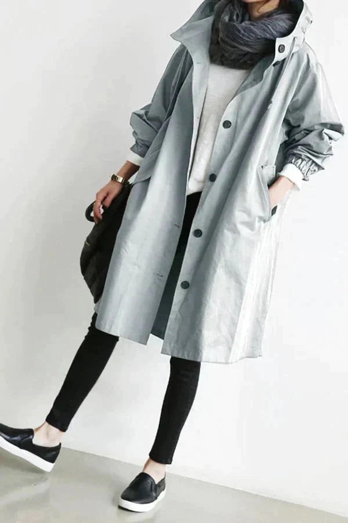 Dames Trenchcoat met Capuchon – Windjack voor het tussenseizoen - Harlett