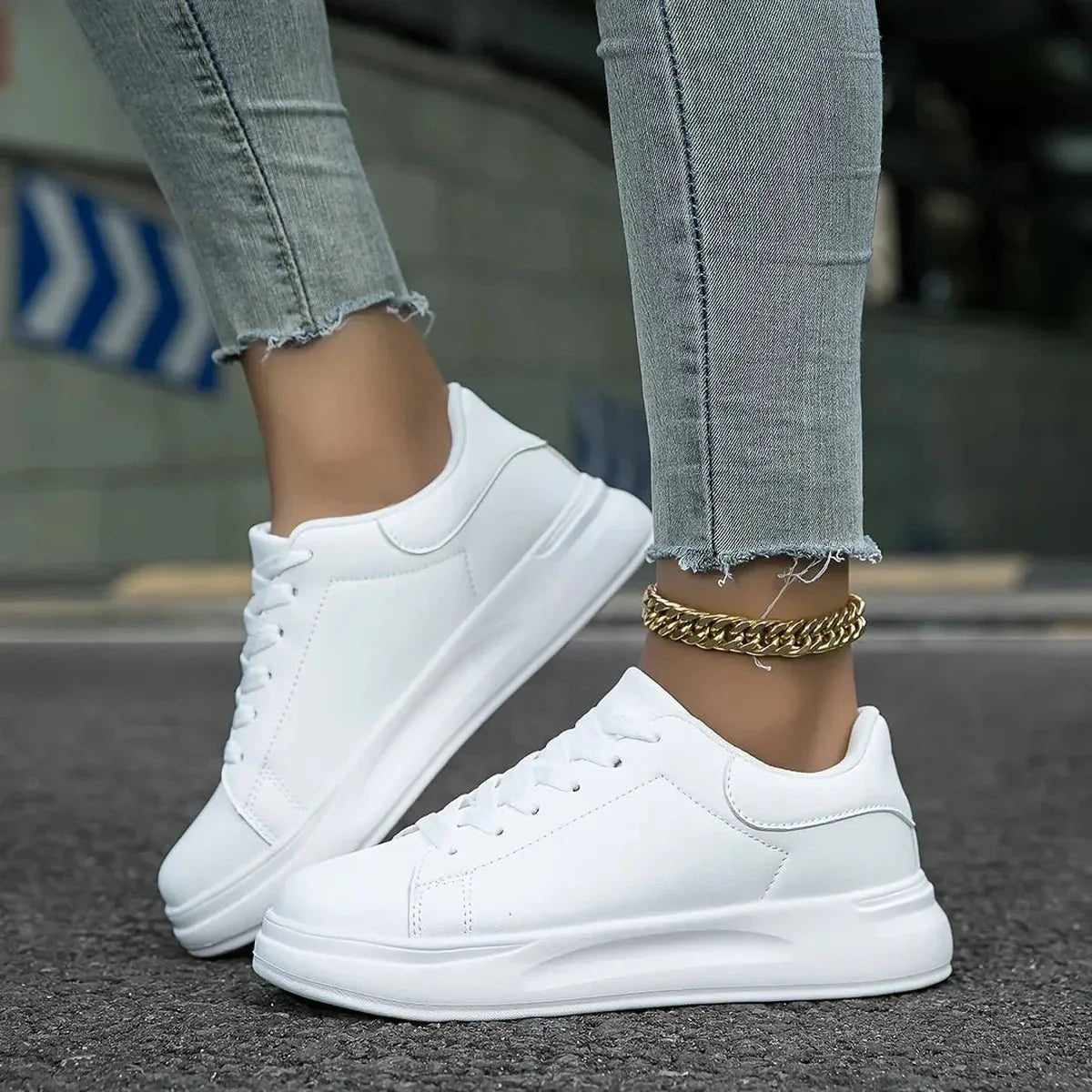 Dames Witte Leren Orthopedische Sneakers – Lichtgewicht en Ondersteunend - Harlett