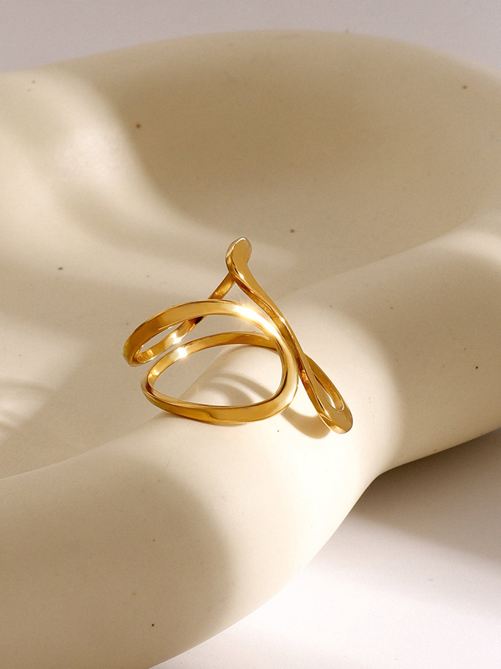 1 Stuks Gold Plated Open Wervelring