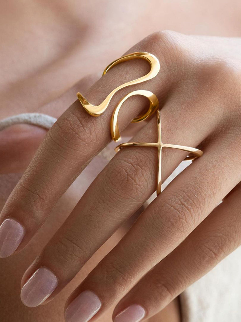 1 Stuks Gold Plated Open Wervelring