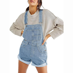Mouwloze Denim Jumpsuit met Tailleband en Zakken