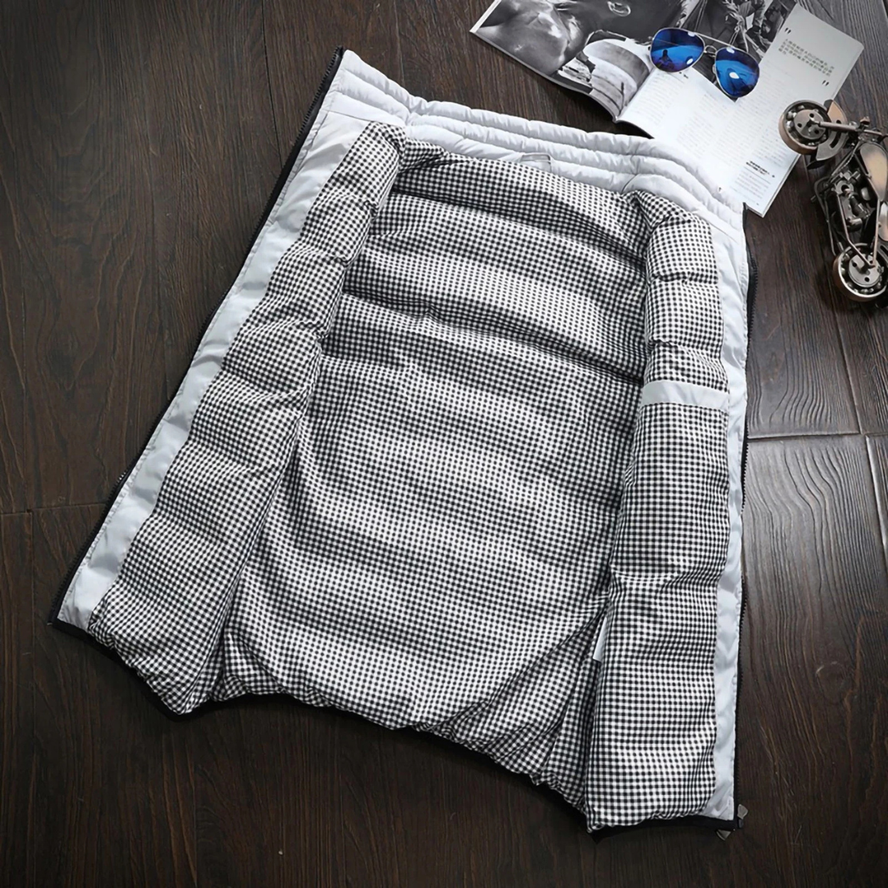 Lichtgewicht Gewatteerde Bodywarmer Met Hoge Kraag En Winddichte Ritsen