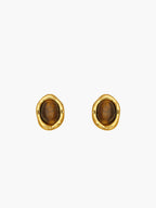 18k Gold Plated Tijgeroog Oorbellen
