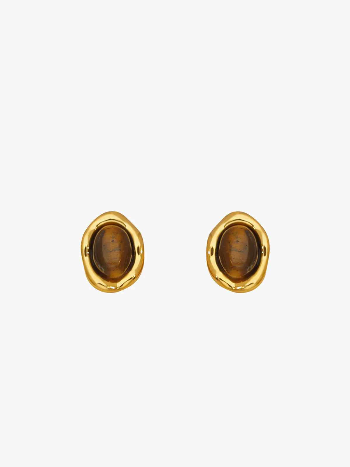 18k Gold Plated Tijgeroog Oorbellen