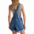 Mouwloze Denim Jumpsuit met Tailleband en Zakken