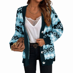 Bohemian Gebreid Vest - Aztec Patroon