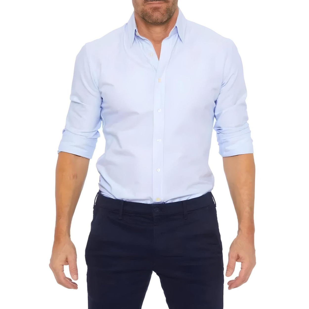 Kreukvrij Heren Shirt met Rits