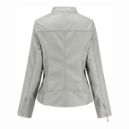 Dames Slim Fit Leren Jas met Ritszakken