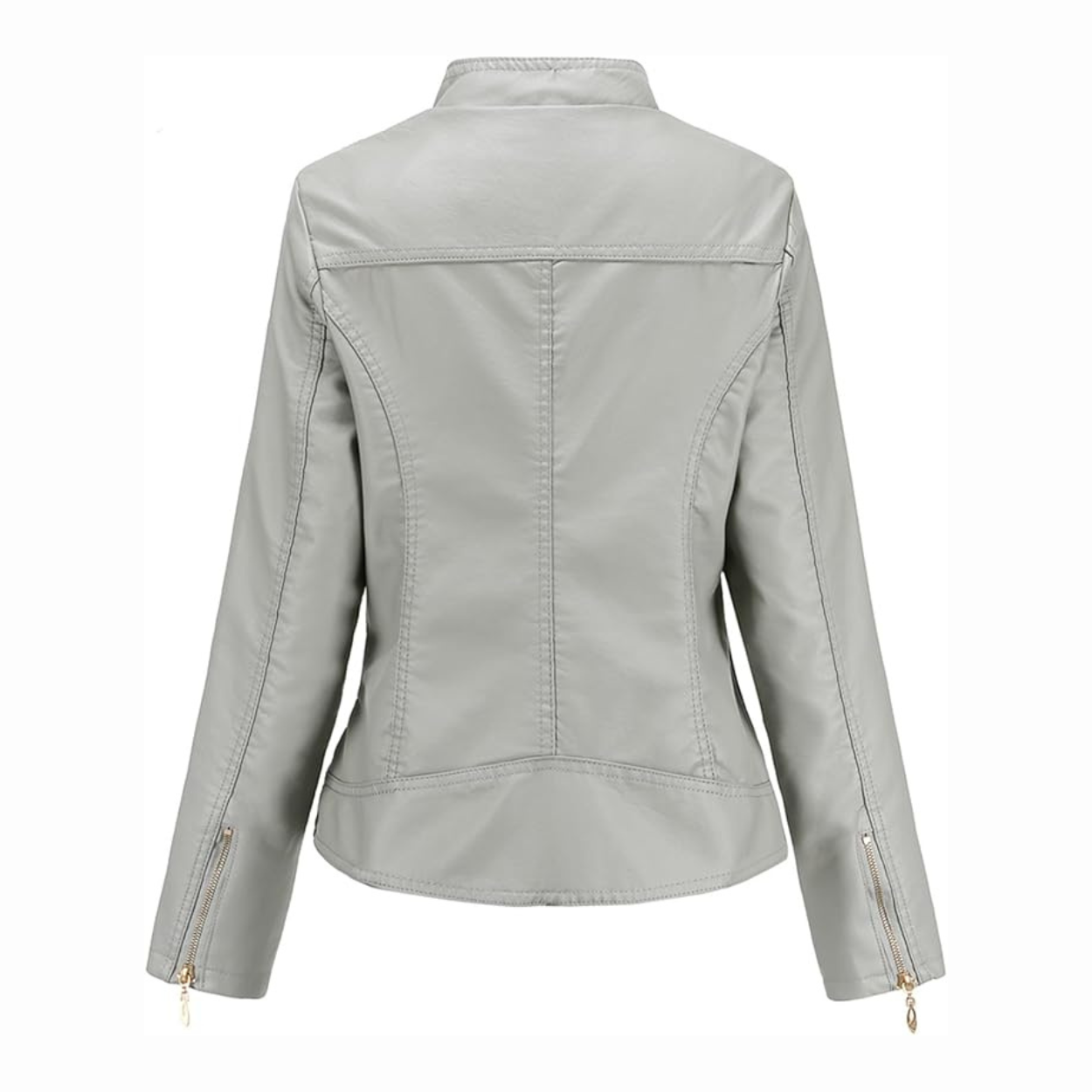 Dames Slim Fit Leren Jas met Ritszakken