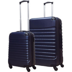 2-Delige Donkerblauwe Hard Shell Bagageset Met 4 Wielen
