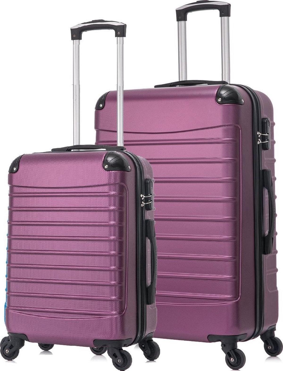 2 - Delige Hard - Shell Kofferset Met XL En S Koffer In Roze - Harlett