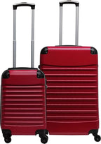 2 - Delige Rood Hard Shell Kofferset Met 4 Wielen - Harlett