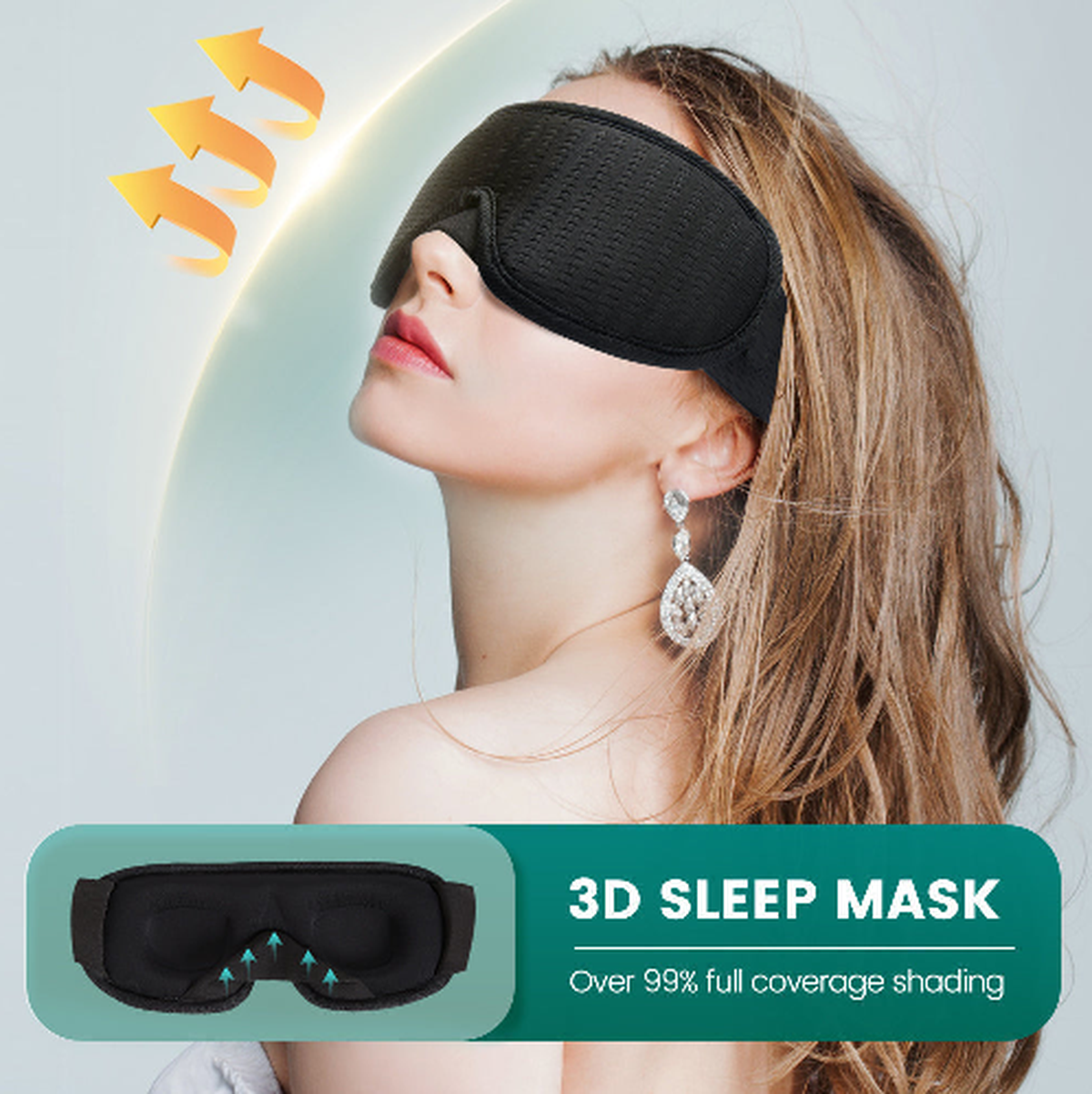 3D Slaapmasker – Comfortabel & Volledige Duisternis