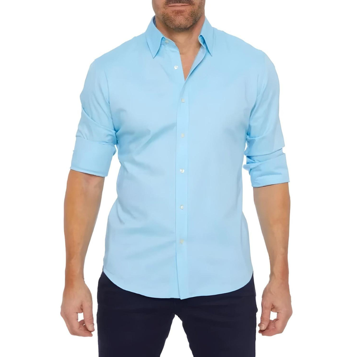 Kreukvrij Heren Shirt met Rits