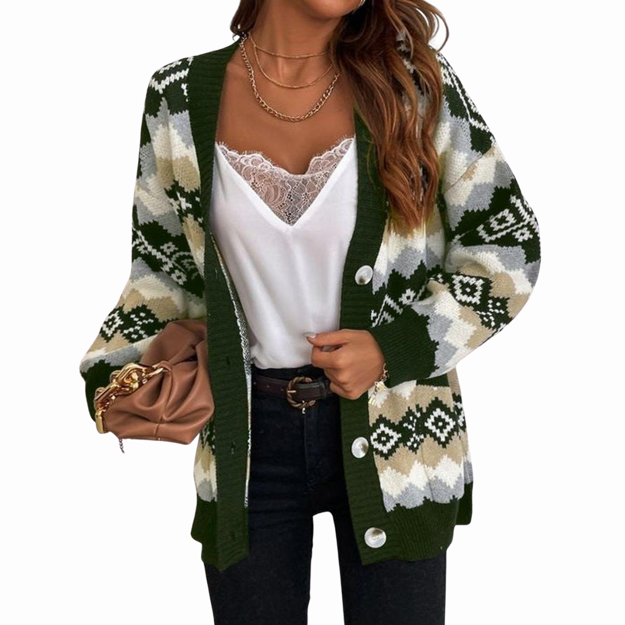 Bohemian Gebreid Vest - Aztec Patroon