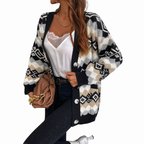 Bohemian Gebreid Vest - Aztec Patroon