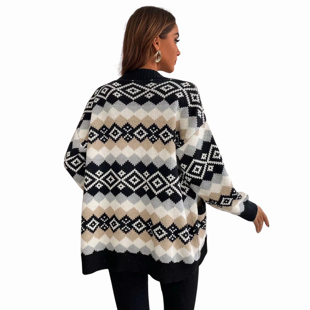 Bohemian Gebreid Vest - Aztec Patroon