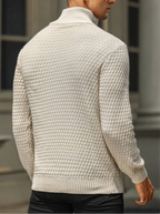 Aansluitende Pasvorm Half-Zip Trui Met Geribbelde Details Voor Mannen