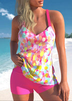 Ademende Zwarte Bloemenprint Tankini Set