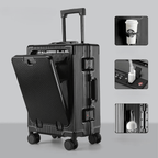 Aluminium Handbagagekoffer Met USB-poorten En 360° Spinner Wielen