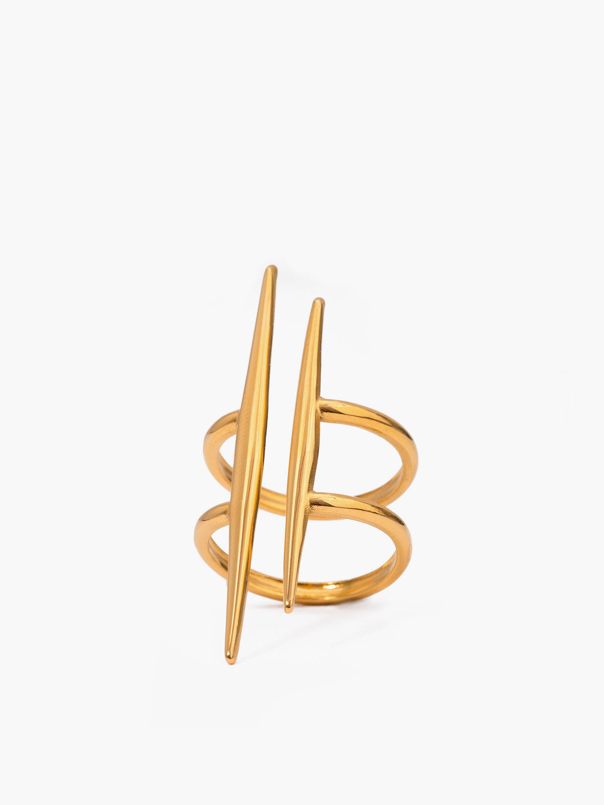 Asymmetrische parallelle goud vergulde ring