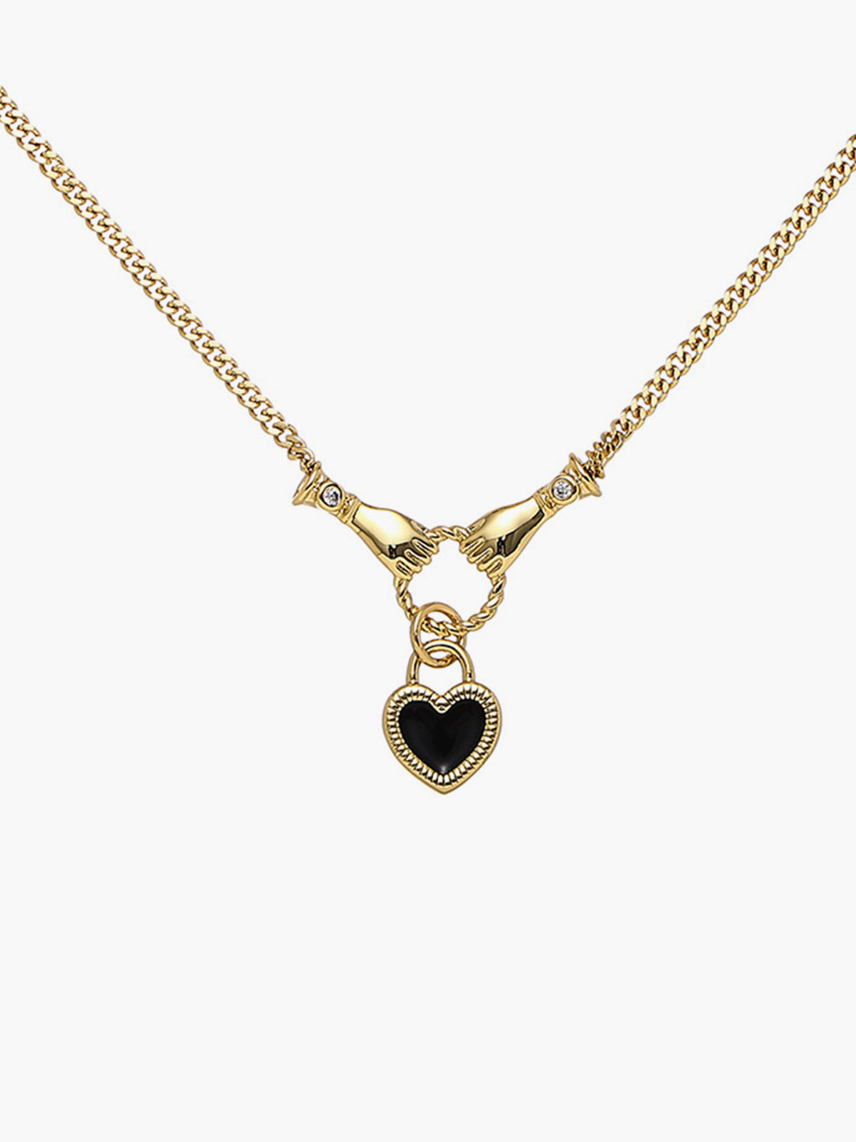 Zwarte hart hanger ketting